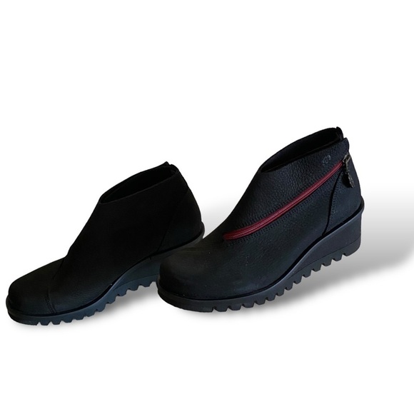 LOINTS OF HOLLANDER Low Wedge Lug Boot Lightning Black Nubuck Leather Re… - Picture 15 of 17